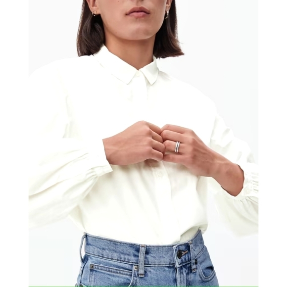 Everlane Shirt Womens White Button Up Organic Cotton Prep Balloon - Picture 2 of 15